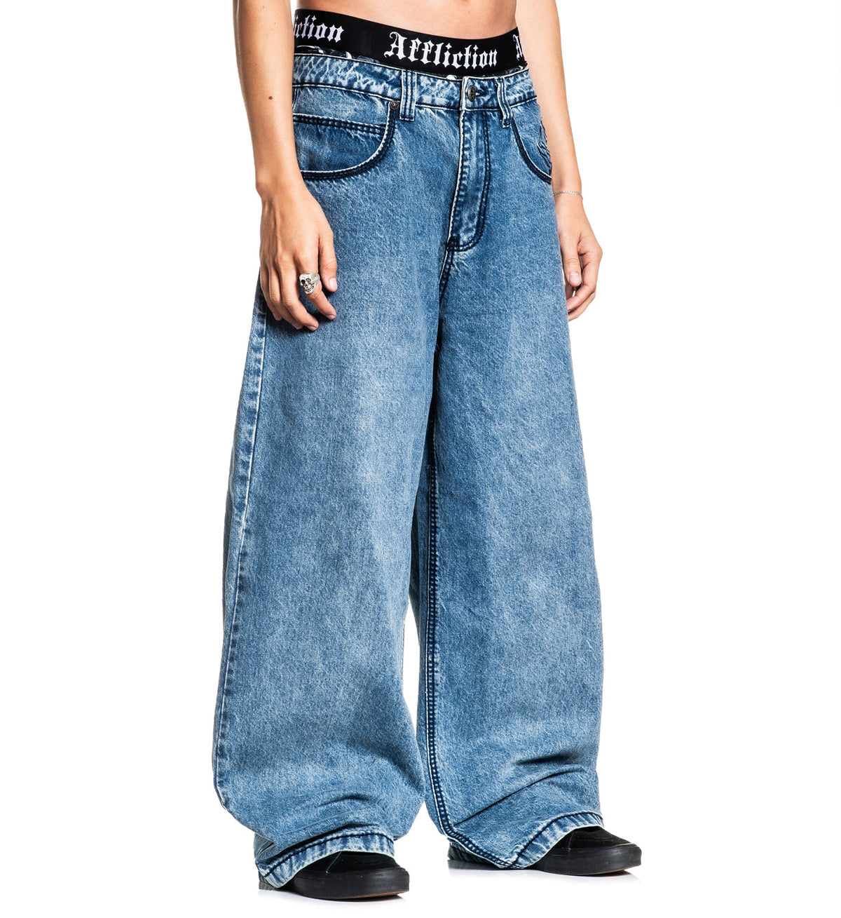 Extra Wide Tribal & Wings Denim