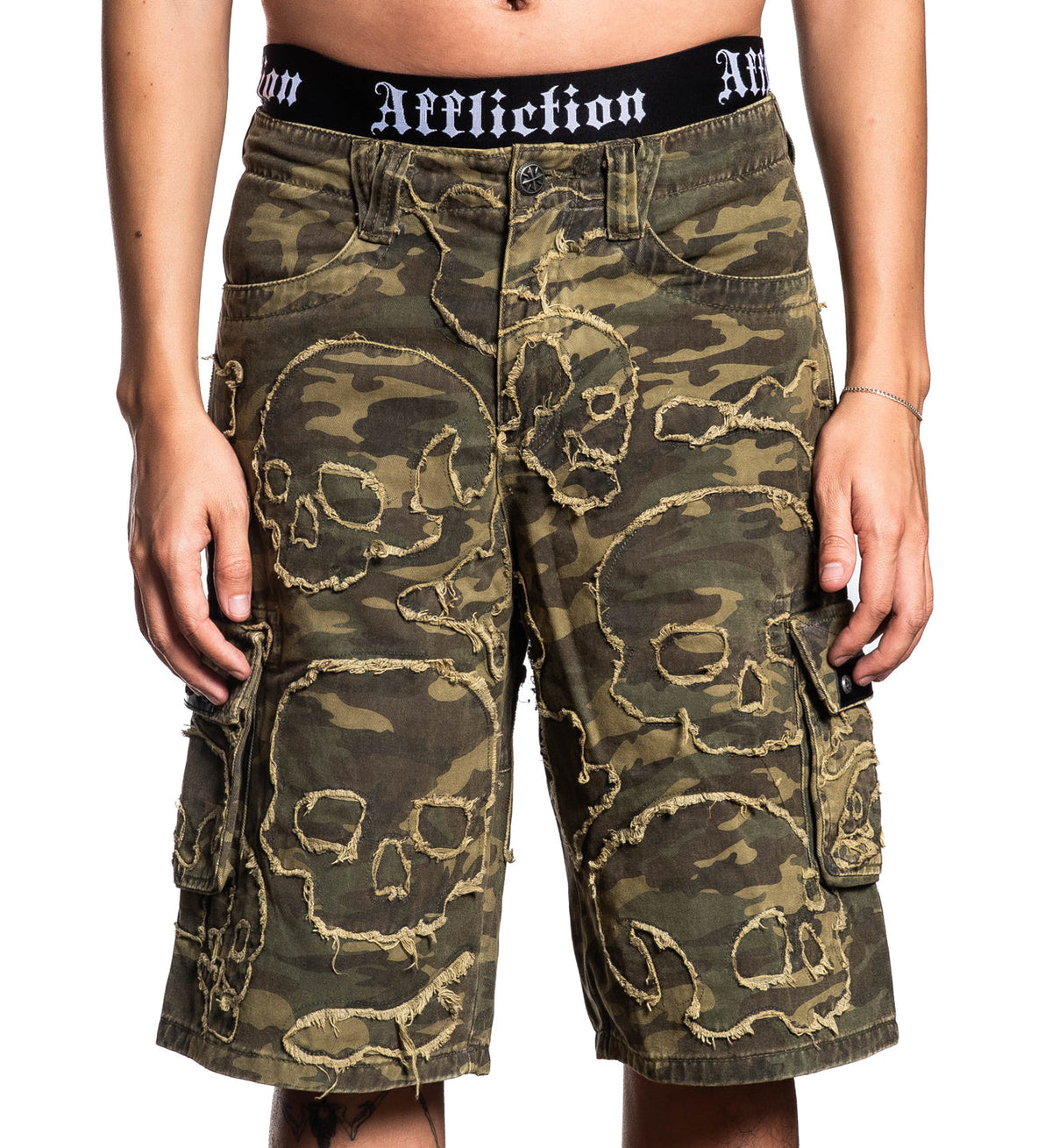 Wide Leg Skull Camo Short