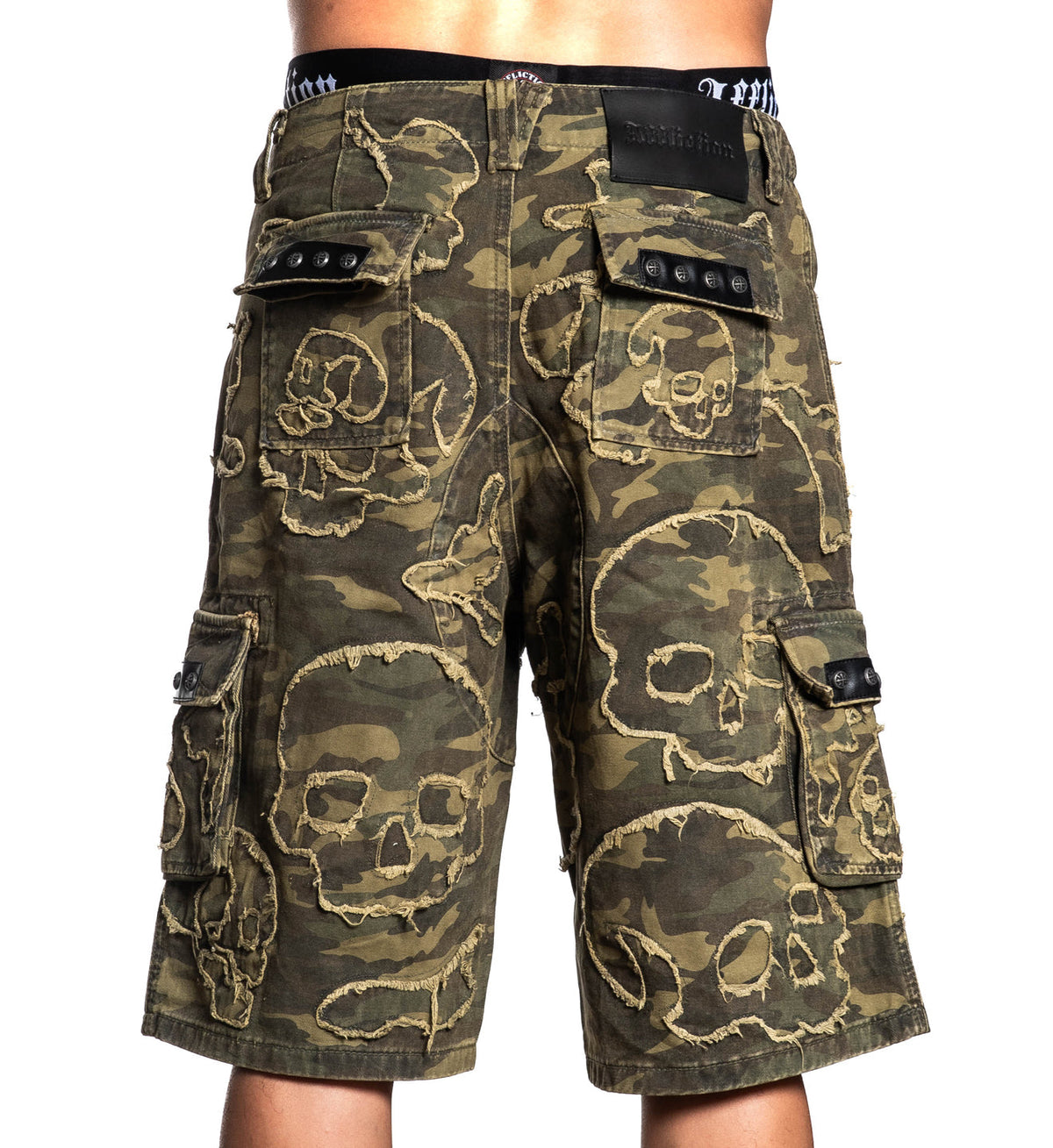 Wide Leg Skull Camo Short