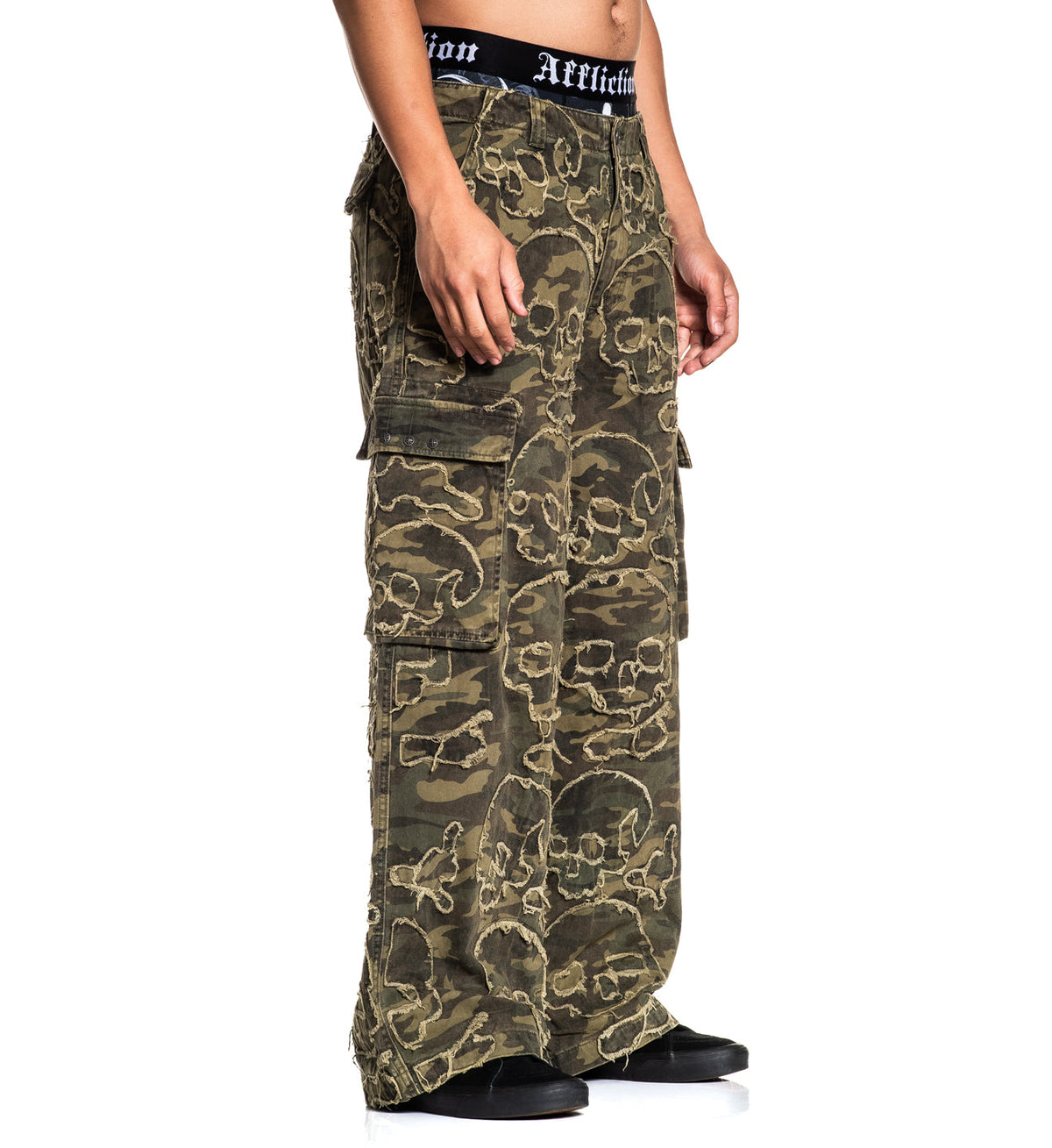 Wide Leg Skull Camo Denim
