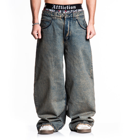 Extra Wide Tribal & Wings Denim