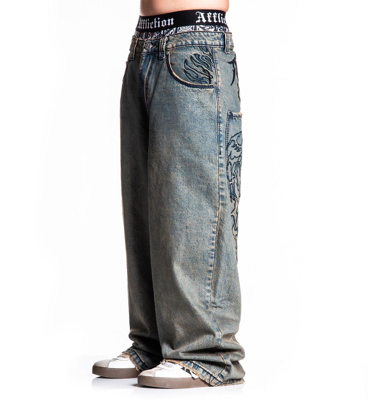 Extra Wide Tribal & Wings Denim