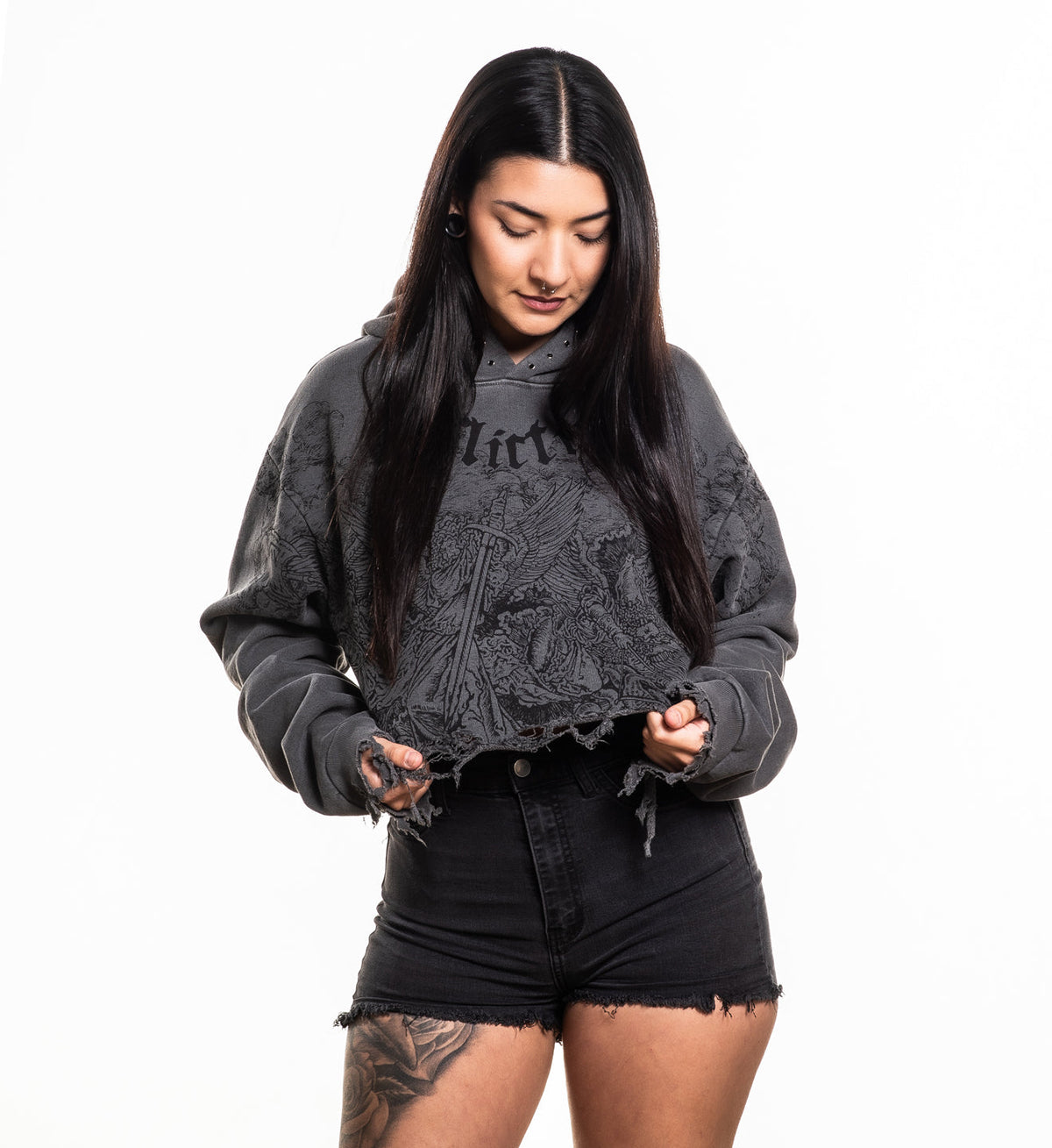 Angels Crop Hoodie