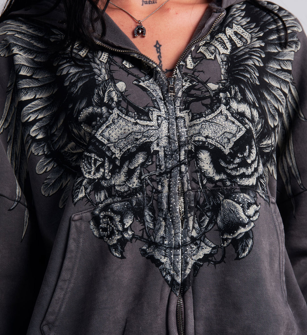 Crossed Over Zip Hood
