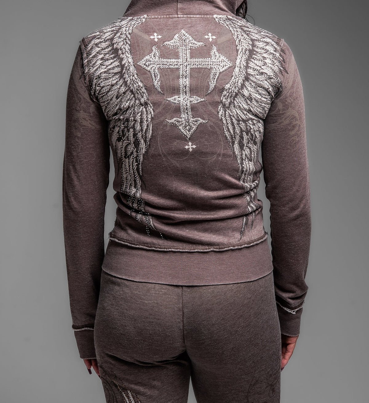 Death Eyes Burnout Zip-Up Hoodie