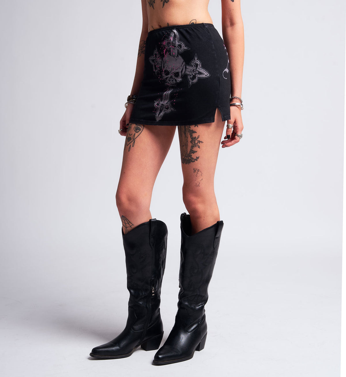 Cross Micro Mini Skirt