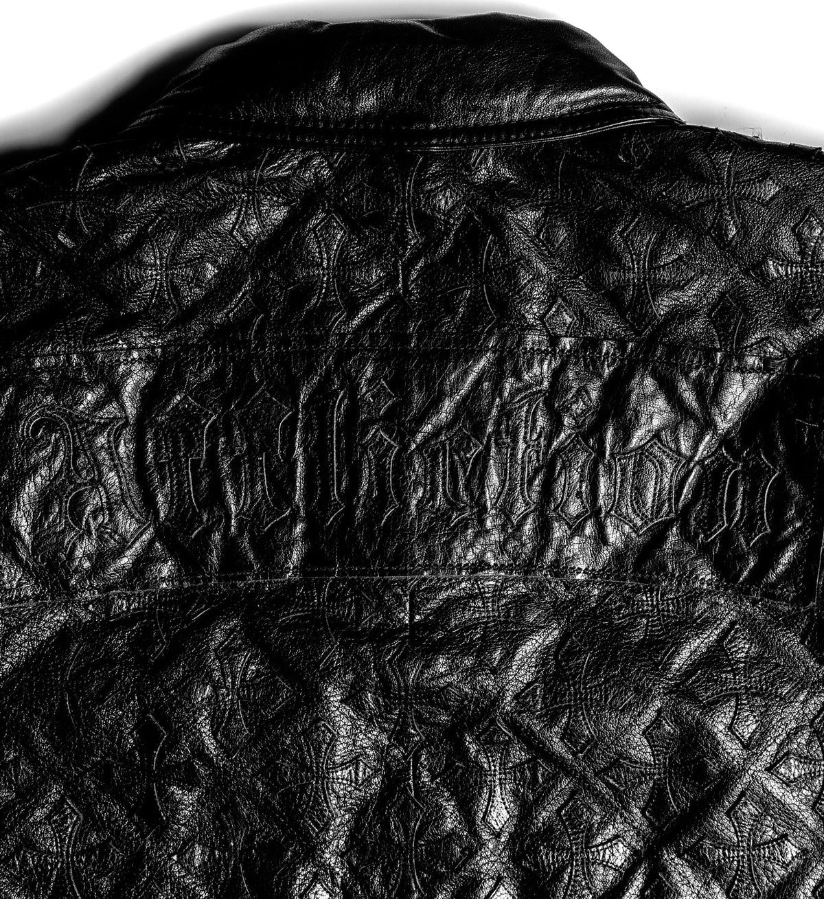 Quilted Cross Leather Jacket