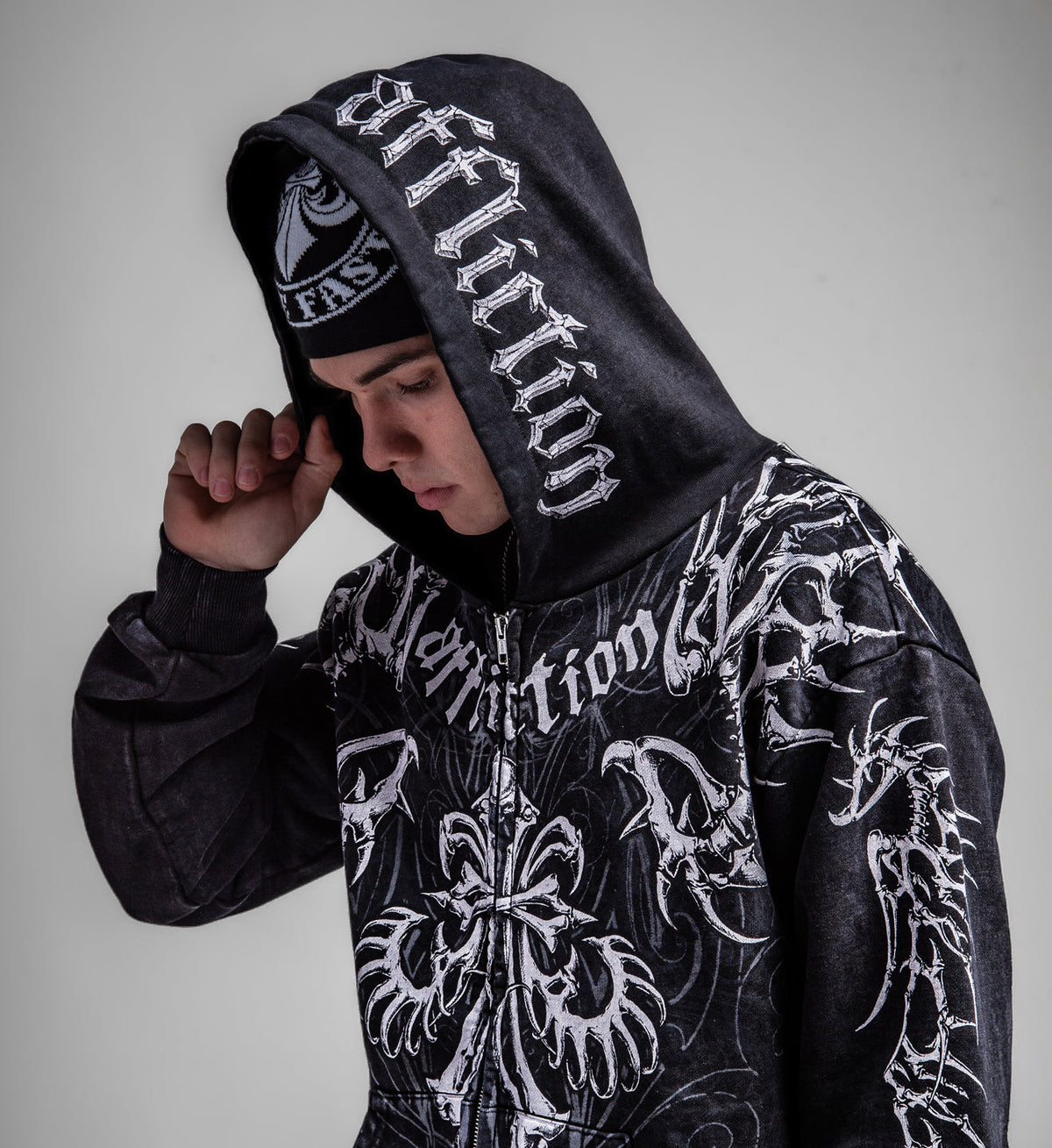 Skeleton Zip-Up Hood