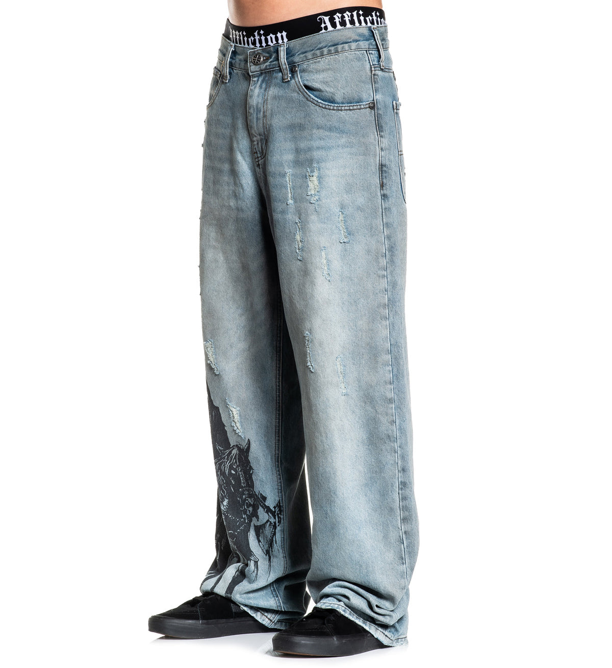 Wide Leg Black Night Denim