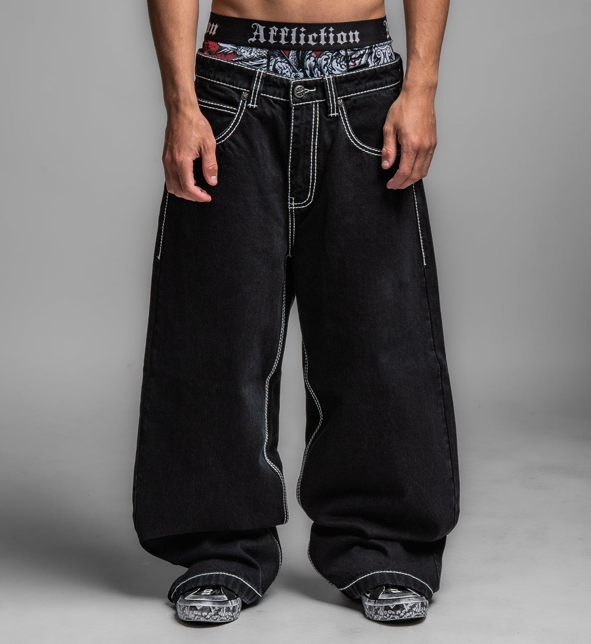 Extra Wide Skeleton Wings Denim