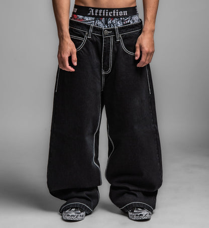 Extra Wide Skeleton Wings Denim