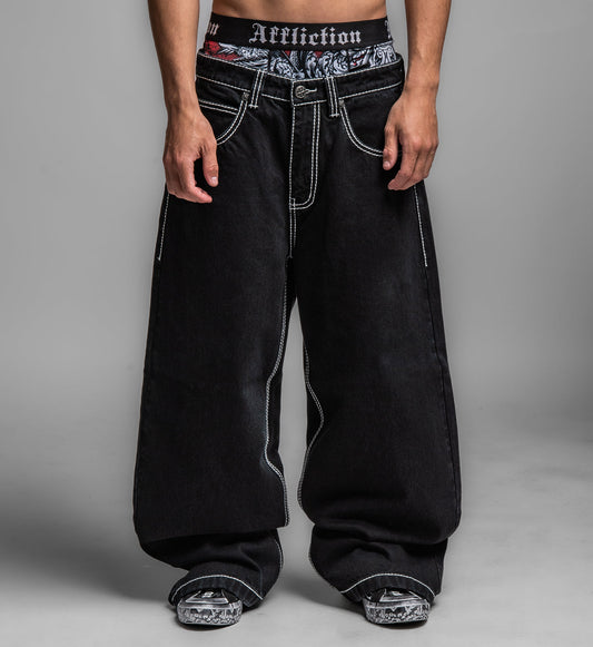 Extra Wide Skeleton Wings Denim