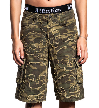 Wide Leg Skull Camo Short