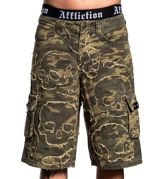 Wide Leg Skull Camo Short