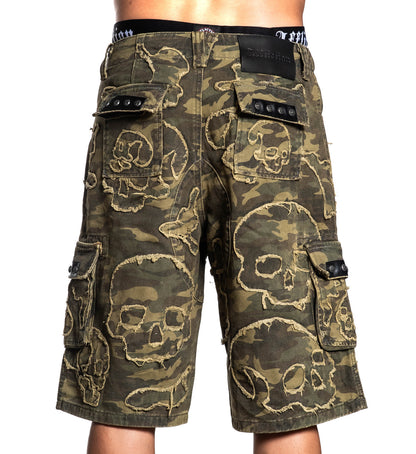 Wide Leg Skull Camo Short