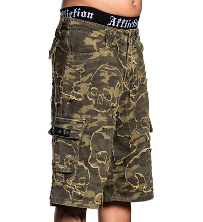 Wide Leg Skull Camo Short