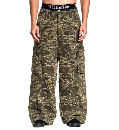 Wide Leg Skull Camo Denim