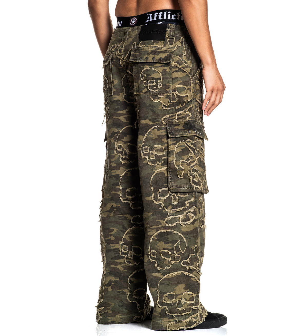 Wide Leg Skull Camo Denim