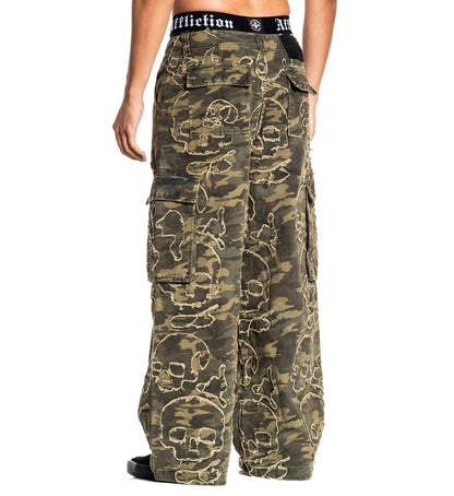 Wide Leg Skull Camo Denim