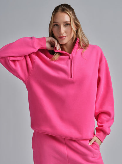 Basic Quarter Zip Mock Neck