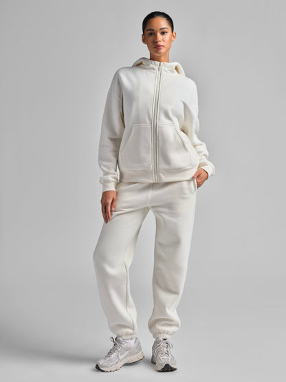 Basic Crop Zip Hoodie