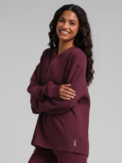 Waffle Lounge Henley Long Sleeve