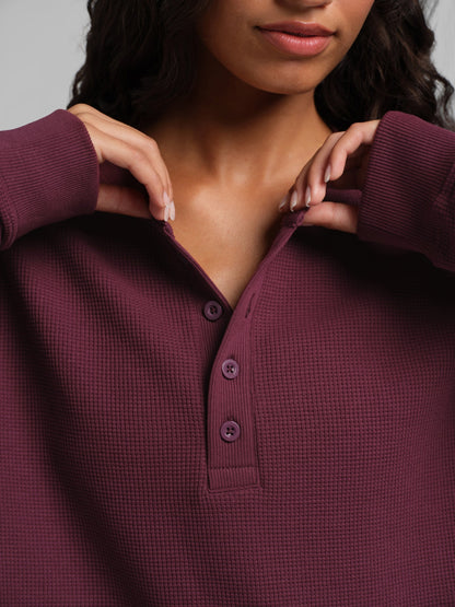 Waffle Lounge Henley Long Sleeve