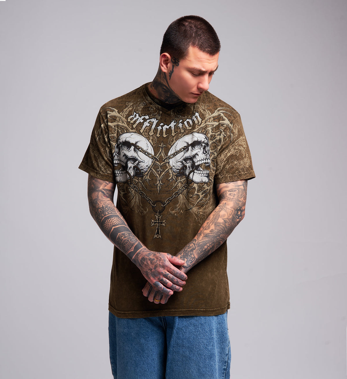 Collapse V Neck Tee