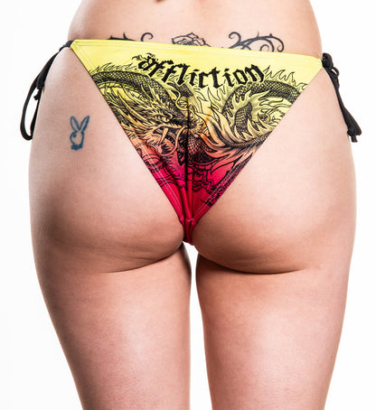 Flaming Dragon Side Tie Skimpy Bikini Bottom