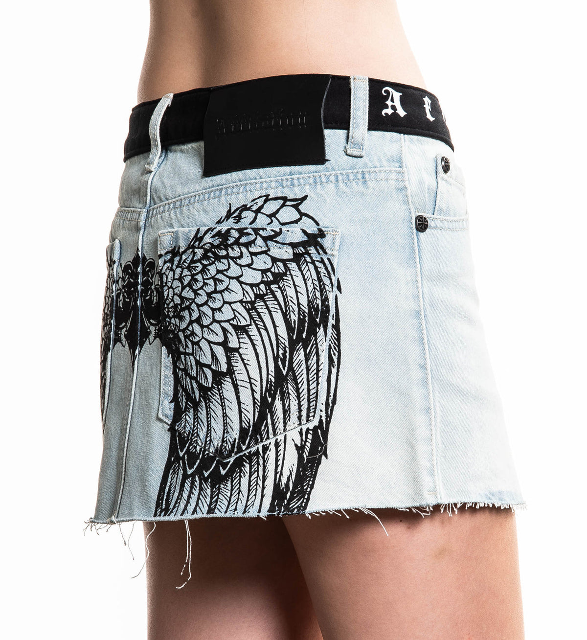 Angel Wings Denim Skirt