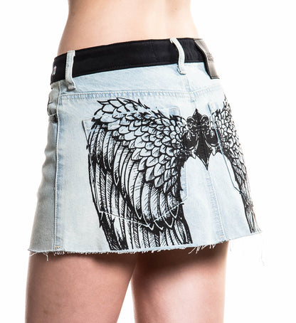 Angel Wings Denim Skirt