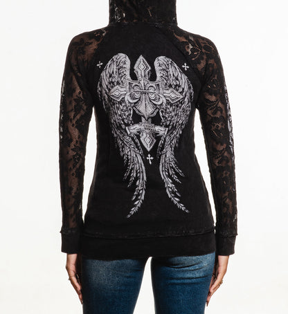 Simulation  Lace Up Hoodie