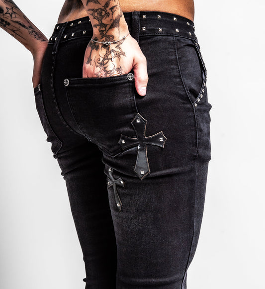 Cross Applique Pants