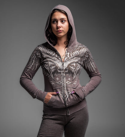Death Eyes Burnout Zip-Up Hoodie