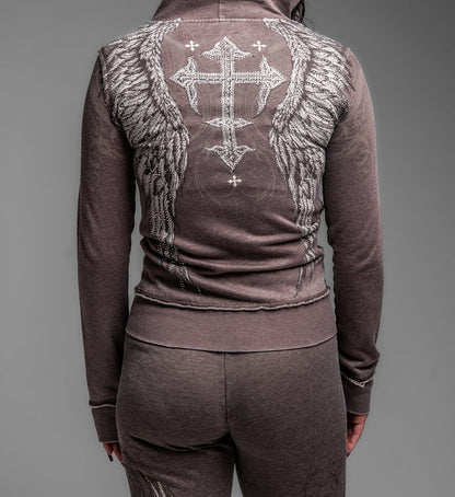 Death Eyes Burnout Zip-Up Hoodie