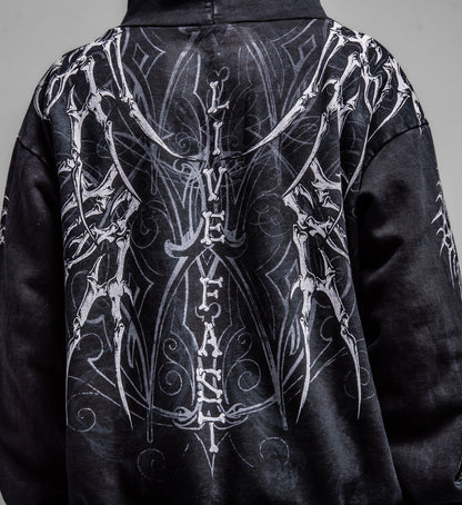 Skeleton Zip-Up Hood