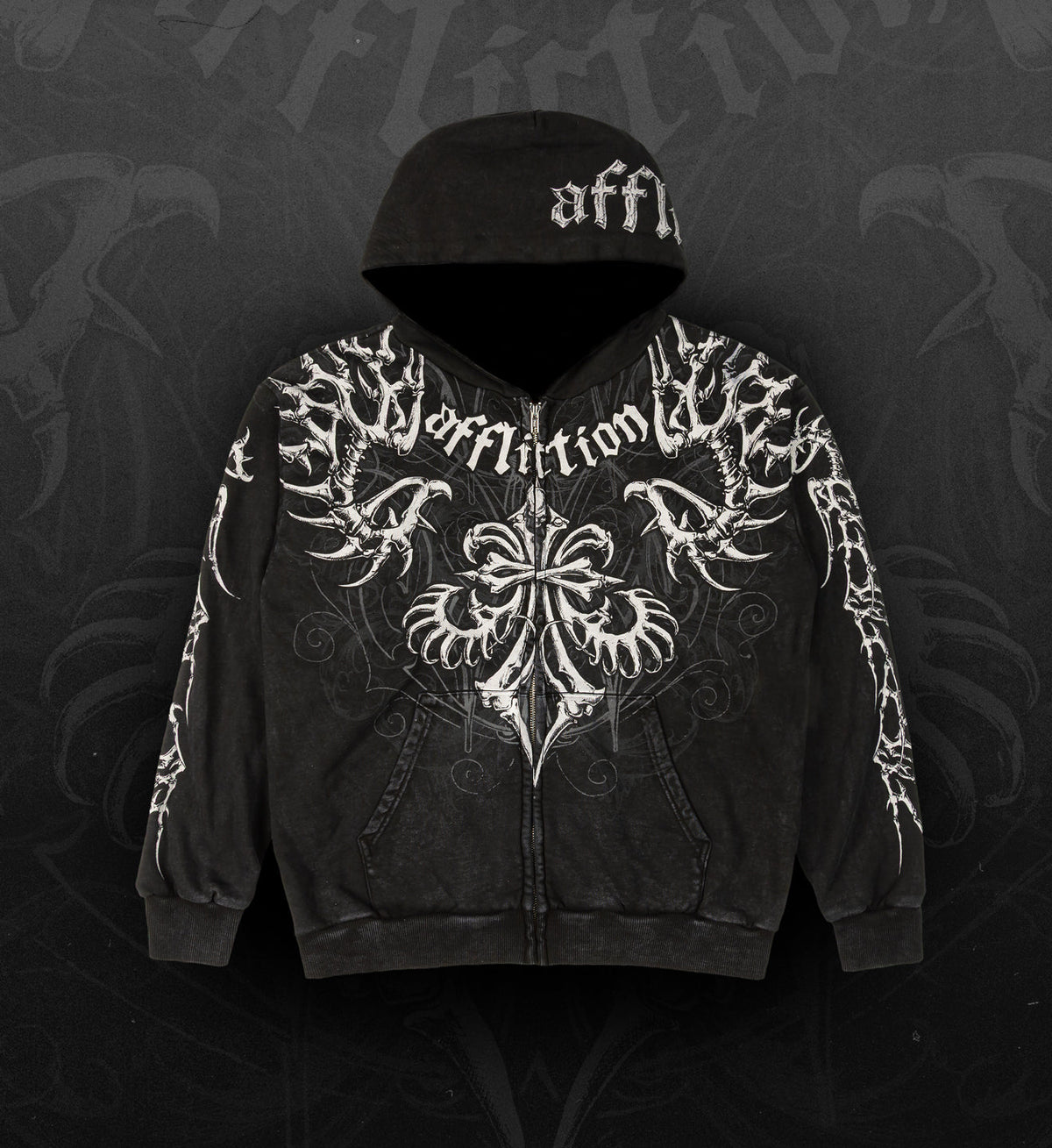 Skeleton Zip-Up Hood